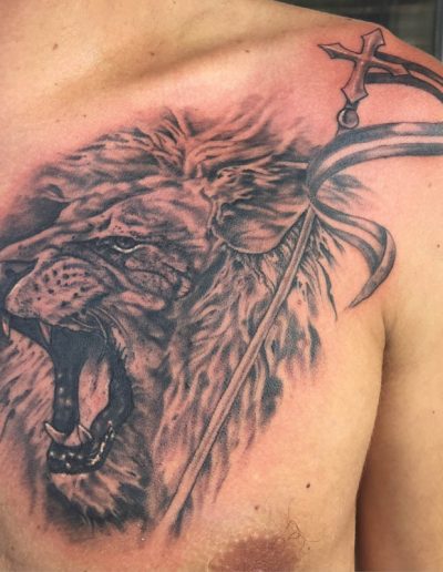 lion portrait tattoo, portrait tattoo st augustine , portrait tattoo artist east coast, tattoo st augustine , tattoo artist florida portrait tattoo artist , animal portrait tattoo,