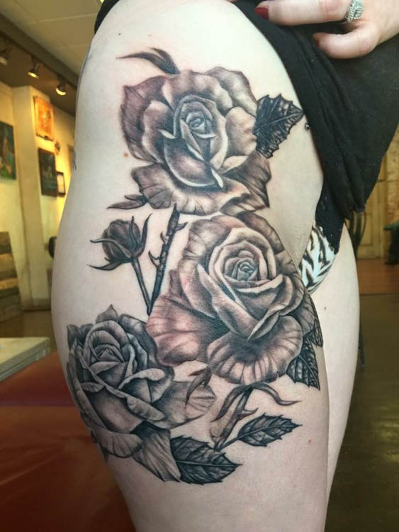 realistic rose tattoo