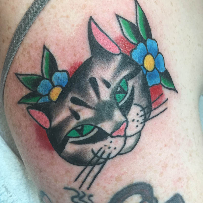 traditional cat Tattoo