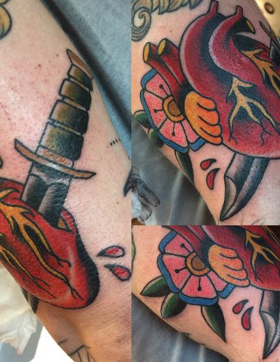 traditional heart tattoo, tattoo st augustine florida , traditional tattoo artist