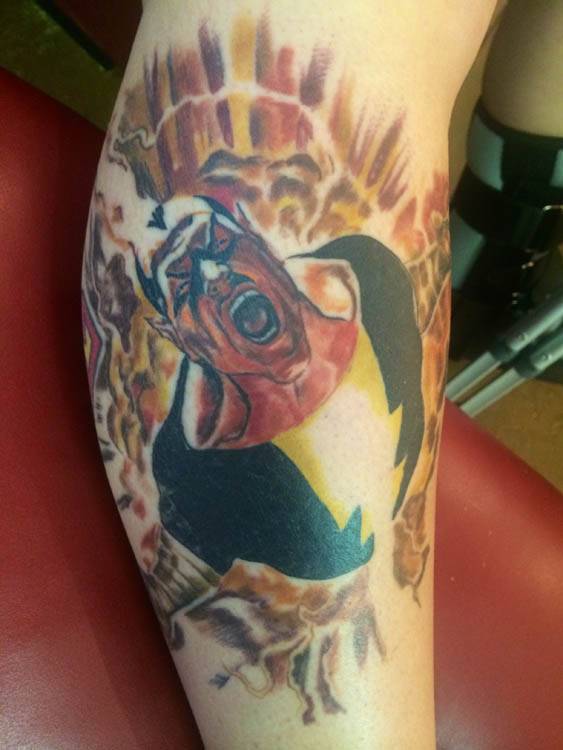 Shazam tattoo, marvel tattoo, alex ross tattoo , black adam alex ross tattoo , marvel hero tattoo , st augustine realistic tattoo artist