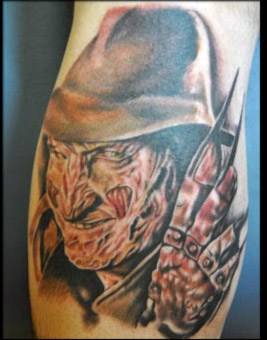 freddy kruger tattoo, horror portrait tattoo artist , freddy tattoo, horror movie tattoo , portrait tattoo artist florida