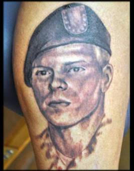 soldier memorial tattoo, soldier portrait tattoo ,black and grey portrait tattoo ,portrait tattoo florida , portrait tattoo artist st augustine 